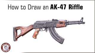 How to Draw an AK47 Riffle  Colored Pencil Drawing [upl. by Rehnberg]