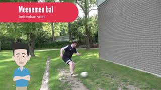 Voetbal oefeningen balcontrole balaanname binnenkant buitenkant in beweging [upl. by Damaris]