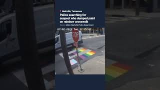 Police searching for suspect who vandalized pride display in Nashville shorts [upl. by Sinnard]