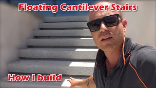 Building Floating Cantilever Concrete Stairs [upl. by Starlin883]