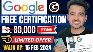 Free Google Certification Voucher  Tech amp NonTech Courses  Professional Certificate by Google [upl. by Akinas884]