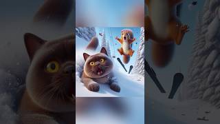 🙀 Watch out for the avalanche 😳🐿️catvideos aiviral [upl. by Aritak]