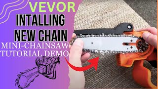 DIY How to Tighten or Replace the Chain On Hand Held VEVOR Brand Battery Operated MIniChainsaw [upl. by Aniras942]