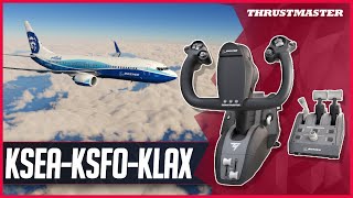 XPlane 11 LIVE  Thrustmaster TCA Boeing Yoke  Throttle  First Impressions Gameplay  PilotEdge [upl. by Averell557]