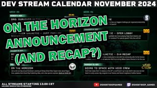 Dev Stream schedule November 2024  On the Horizon date Deep Rock Galactic [upl. by Latricia223]