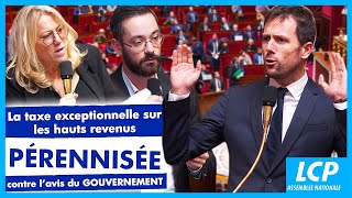 Taxe exceptionnelle sur les hauts revenus  le dispositif pérennisé contre lavis du gouvernement [upl. by Halle815]