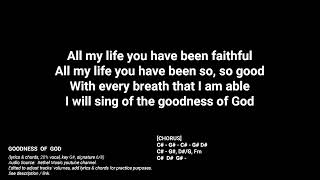 GOODNESS OF GOD lyrics amp chords 20 vocal key G 68 [upl. by Ermina]