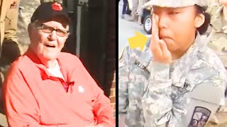 Bold Soldier Confronts Elderly Veteran Then Cries At His Response [upl. by Jeffcott615]