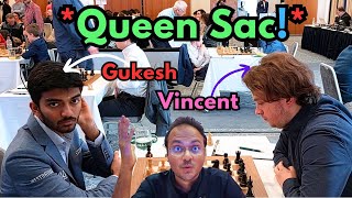 Gukesh sacrifices his queen and checkmates Keymer in 27 moves  Prague Masters 2024 [upl. by Northrup]