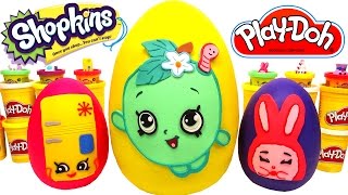 3 Huevos Sorpresas Gigantes de Shopkins en Español de Plastilina Play Doh [upl. by Ellinet]