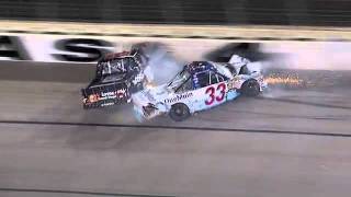 Kyle Busch wrecks Ron Hornaday under caution gets parked  2011 WinStar World Casino 350k [upl. by Jere]