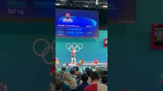 three times olympic champion Lasha Talakhadze olympicgames worldweightlifting sports [upl. by Mohammad126]