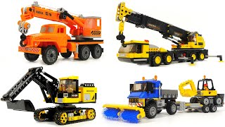 How to Build LEGO construction crew  Truck crane excavator [upl. by Starbuck]