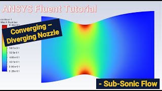 ANSYS CFD Tutorial Converging  Diverging Nozzle  Part 1 SubSonic Flow Condition [upl. by Kenay]