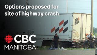 Roundabout special Uturn among options proposed for site of Manitoba highway crash that killed 17 [upl. by Ysnap811]