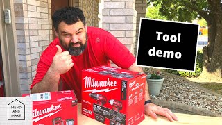 Milwaukee drill Combo kit 269722 plus random orbital sander  264820 Unboxing and Demo [upl. by Ahseka]