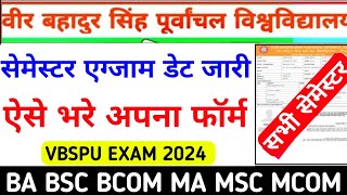 Vbspu Examination Form 2024Vbspu Ba 1st Semester Examination Form Kaise BhareVbspu Exam Form 2024 [upl. by Aillimat151]