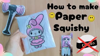 How to Make Paper Squishy WITHOUT COTTON Tutorial ASMR  DIY PAPER SQUISHY [upl. by Razal475]