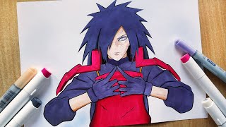 How To Draw Madara Uchiha  Step By Step Tutorial  Naruto [upl. by Anaitit]