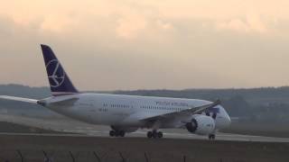 Boeing 787 Dreamliner LOT start Kraków  Balice ATC [upl. by Gonick]