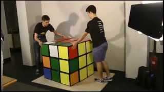 Solving the worlds largest Rubiks Cube  Feliks Zemdegs amp Mats Valk [upl. by Annaoj]