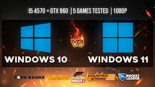 WINDOWS 10 vs WINDOWS 11 COMPARISON in GAMES 2024  i5 4570  GTX 960 [upl. by Eimam951]