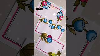 How To Draw Flower 🌷Project Work DesignsBorder DesignFile Decoration Ideas shorts art [upl. by Herwin]