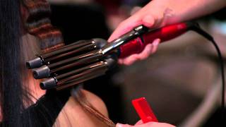 Creating waves with a triple barrel waver [upl. by Anaek]