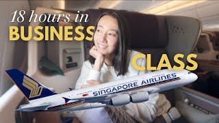 What its like to fly ✨business class✨ on Singapore Airlines [upl. by Ellenad357]