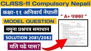 Class 11 Nepali Model Questions Solution 2081 Class 11 Nepali Model Questions Solution 2082 New [upl. by Halla94]