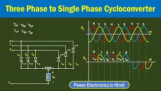 Three Phase to Single Phase Cycloconverter  AC to AC Converter  Power Electronics in Hindi [upl. by Akeihsal]