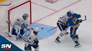 Maple Leafs Surrender A Funky Goal As Puck Goes Off Of Jake McCabes Skate [upl. by Cirde]