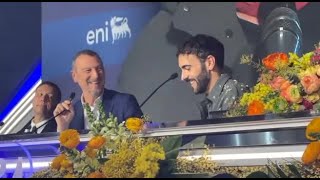 Sanremo Amadeus e Mengoni siamo antifascisti e cantano Bella ciao [upl. by Aicil]