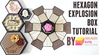 Hexagon Explosion Box Tutorial by Srushti Patil [upl. by Luas]