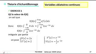 EP 3 échantillonnage et estimation variable aléatoire continue EXERCICE 1 23 [upl. by Madeleine141]