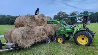 Hauling Round Bales with Lachlan [upl. by Rubma]