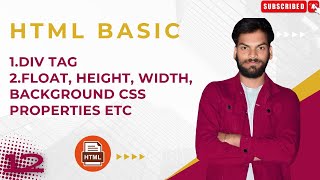 Lesson12  HTML Div Tag amp Float Properties  Web Development Basics codewithsirohiya html css [upl. by Prentice587]