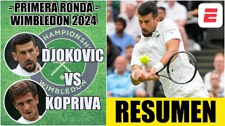 Novak Djokovic vs Vit Kopriva  RESUMEN Primera Ronda  HIGHLIGHTS  Wimbledon 2024 [upl. by Eppilihp364]