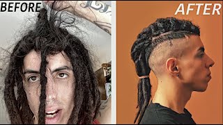 CRAZY Dreadlock Transformation  First Time Braiding  New Hairstyle [upl. by Bolger]