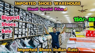 Imported Shoes Warehouse 😍🤯 Diwali Special Price  Shoes Wholesale Market in Delhi  Rider Shoes [upl. by Annoirb713]