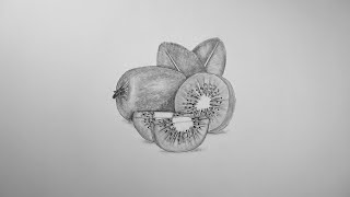 Kiwi fruit pencil drawing 🥝 [upl. by Etnovaj]