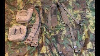 How to attach M56 suspenders M1910 hangers and Slide Keepers to a M56 belt Vietnam webbing [upl. by Kuth]