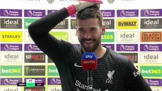 Goalkeeper Alisson Reacts To Scoring The Winner For Liverpool [upl. by Nueormahc]