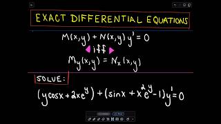 ❖ Exact Differential Equations ❖ [upl. by Aicilla639]