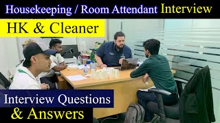 Room Attendant job interview  Housekeeping Interview Questions and Answers  Cleaner Interview Ques [upl. by Eerej]