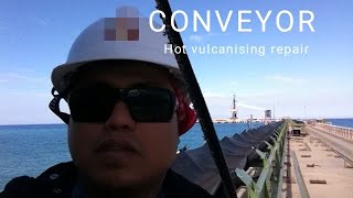 Belt conveyor  Hot vulcanising repair [upl. by Aneehsit729]