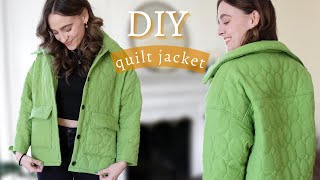 DIY Quilt Jacket From 5 Thrifted Blanket [upl. by Nollad]