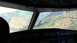 Actual Paro Bhutan PBH Landing A319 Cockpit in HD [upl. by Kwan]