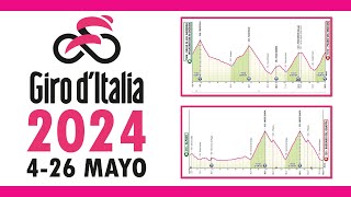 Recorrido GIRO DE ITALIA 2024 Etapas Perfiles y Altimetrías [upl. by Cotter]