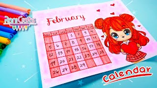 DIY  FEBRUARY Calendar  Bullet journal decoration organization ideas [upl. by Howlyn712]